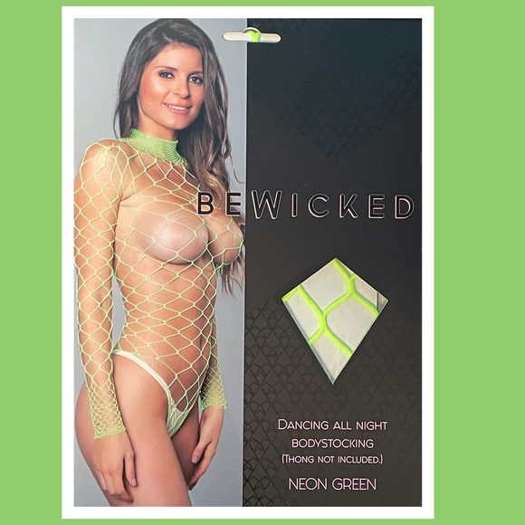 Dancing All Night Neon Wide Fishnet Bodysuit NWT - Picture 5 of 10